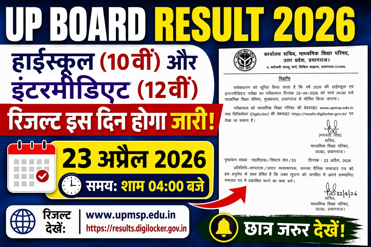 🔥 UP Board Result 2026 Date Out: