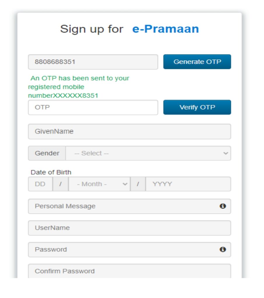 New User OTP Verification