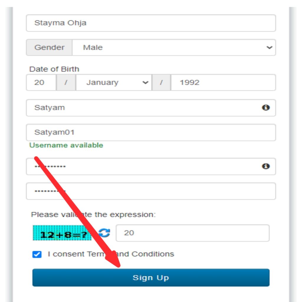 Registration Form Details
